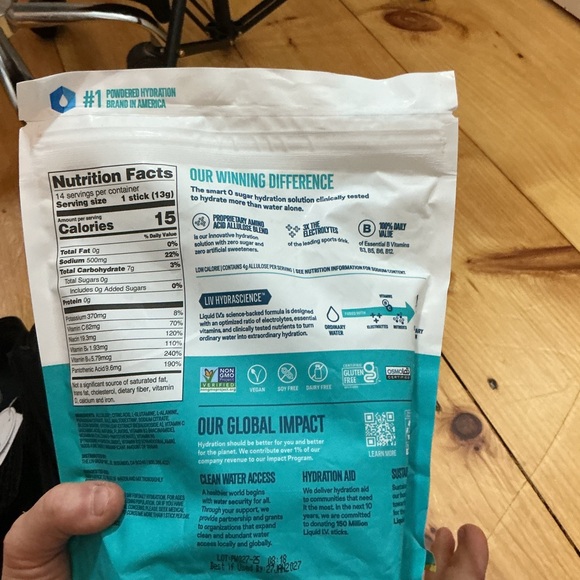 Liquid I.V. Raspberry Lemonade Hydration Multiplier Packets - Picture 2 of 2